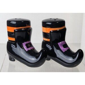 Halloween witch boots salt & pepper shaker decor missing stopper